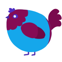 A sky and wine chicken with a head pattern