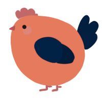 A vermilion and tumblr chicken