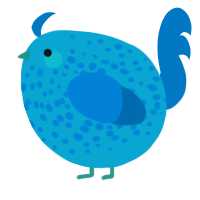 A cerulean and sapphire chicken with a speckle pattern