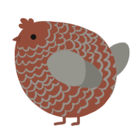 A russet and ash chicken with a lace pattern