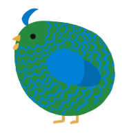 A viridian and sapphire chicken with a lace pattern
