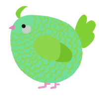 A spring and grass chicken with a lace pattern