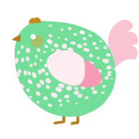A spring and rose chicken with a speckle pattern