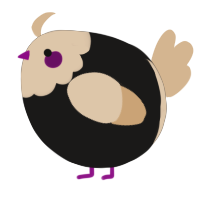 A sable and beige chicken with a head pattern