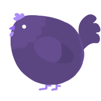 A overcast chicken with a head pattern