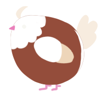 A russet and cream chicken with a head pattern