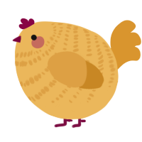 A honey and orange chicken with a bar pattern