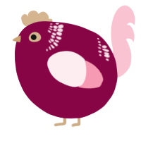 A maroon and rose chicken with a neck-band pattern