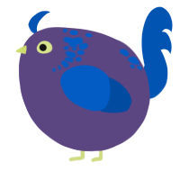 A overcast and ultramarine chicken with a neck-speckle pattern