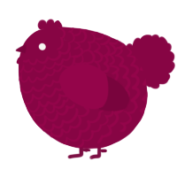 A maroon chicken with a lace pattern