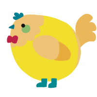 A yellow and honey chicken with a head pattern