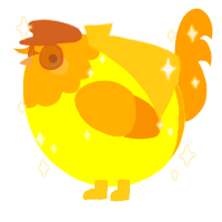 A yellow and ochre chicken with a head pattern