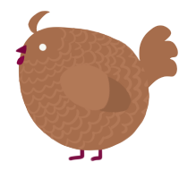 A brown chicken with a lace pattern