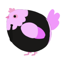 A sable and lavender chicken with a head pattern