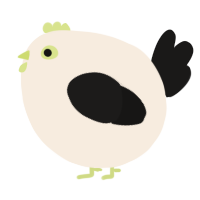 A cream and sable chicken