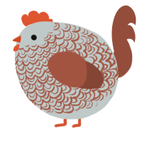 A silver and russet chicken with a double-lace pattern
