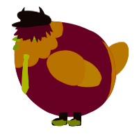 A spring and ultramarine chicken with a head pattern
