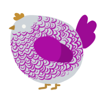 A mist and plum chicken with a double-lace pattern