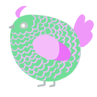A spring and lavender chicken with a lace pattern