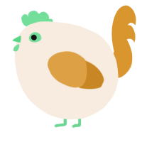 A cream and orange chicken