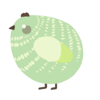A gluppy and apple chicken with a bar pattern