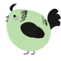A gluppy and sable chicken with a neck-band pattern
