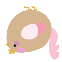 A beige and rose chicken