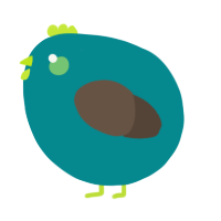 A teal and bark chicken