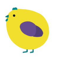 A yellow and overcast chicken