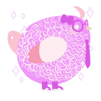 A lavender and rose chicken with a double-lace pattern