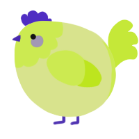 A lemon and lime chicken with a head pattern
