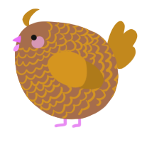 A brown and ochre chicken with a lace pattern