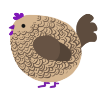 A beige and bark chicken with a double-lace pattern