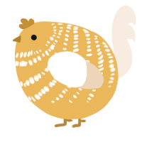 A honey and cream chicken with a bar pattern