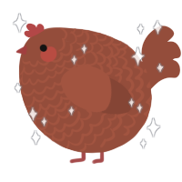 A russet chicken with a lace pattern