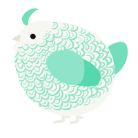 A white and mint chicken with a double-lace pattern