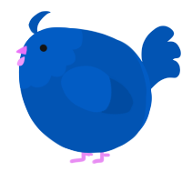 A ultramarine chicken with a head pattern