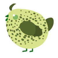 A lemon and olive chicken with a speckle pattern