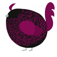 A black and wine chicken with a double-lace pattern