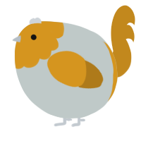 A silver and ochre chicken with a head pattern