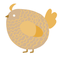 A beige and honey chicken with a lace pattern