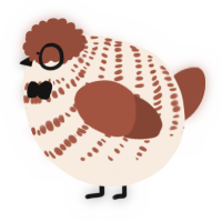 A cream and russet chicken with a bar pattern