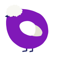 A violet and white chicken