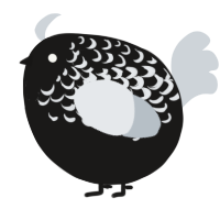 A sable and mist chicken with a half-lace pattern