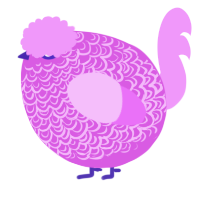 A orchid and lavender chicken with a double-lace pattern
