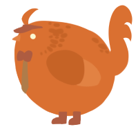 A sky chicken with a neck-speckle pattern