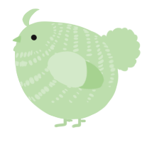 A gluppy chicken with a bar pattern
