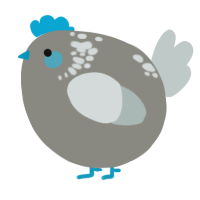 A ash and silver chicken with a neck-speckle pattern