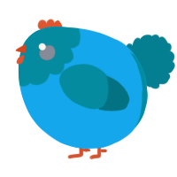 A sky and sea chicken with a head pattern