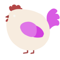A cream and orchid chicken